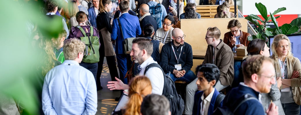 A wide picture showing a crowd of attendees of the Beyond Technology event, including this blog post's author.