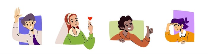 Four persons showing confidence and positivity